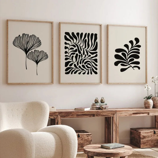 Minimalist Boho Matisse Style Botanical Leaves Art Poster Canvas Painting Wall Prints Picture for Living Room Home Decor Cuadros
